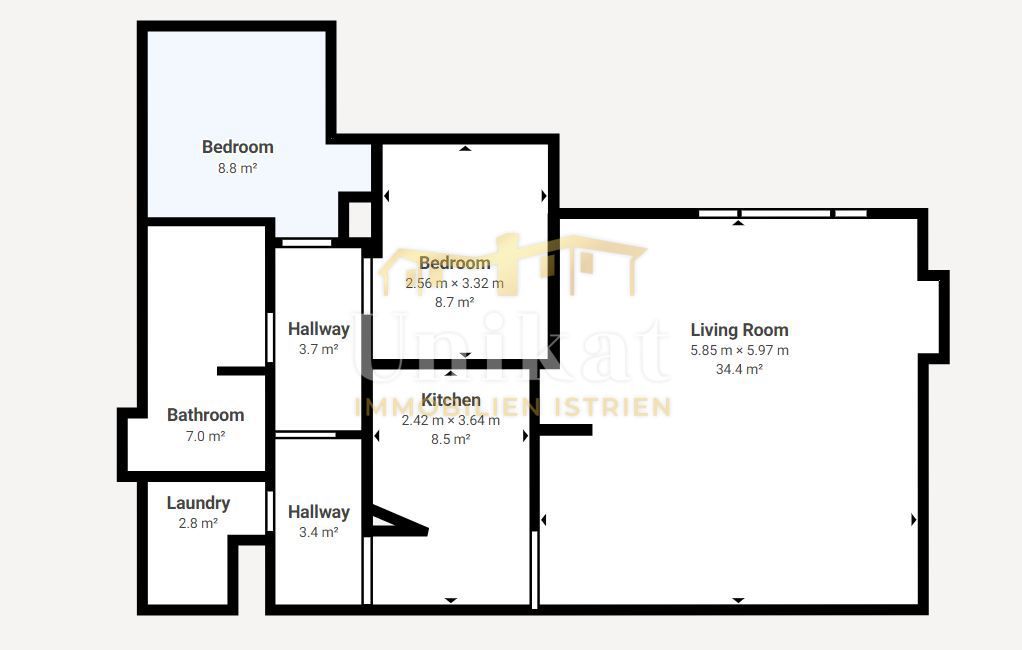 Appartamento su due piani con 4 camere da letto
